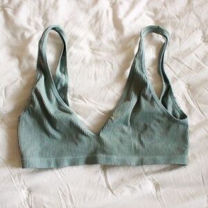 Free People Teal Ribbed Bralette
